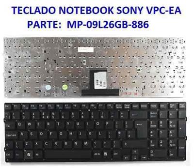 Teclado para Sony Vaio VPC-EA Español Negro Sin Marco - Compatible con Vaio VPC-EA Series