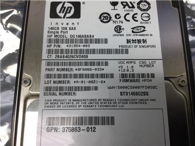 HD HP 146gb 3g Sas 10k Sff 2,5 431958-b21 432320-001
