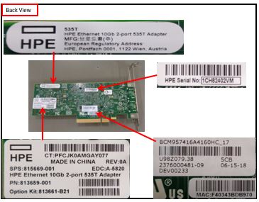 Placa HP 535T 10Gb 2-port Ethernet Adapter 815669-001 813661-B21