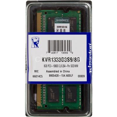 Memoria Kingston KVR1333D3S9/8G DDR3-1333 SODIMM 8GB Notebook Memory