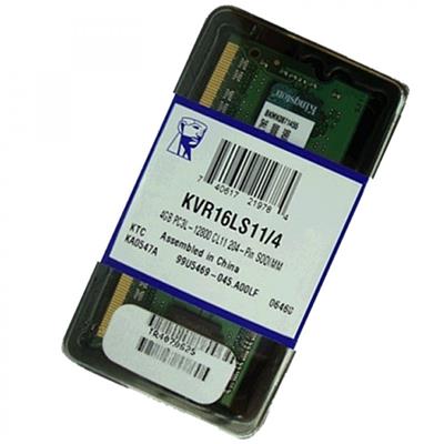 Memoria Kingston 4GB KVR16LS11/4 1x4GB PC3L-12800 DDR3-1600 204pin 1.35V Unbuffered